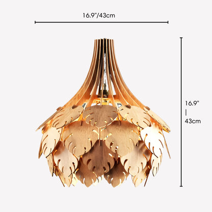Monstera Leaf Lamp Wood Pendant Light Ceiling Light Fixture Boho Home Decor