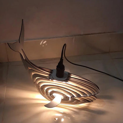 Wood Whale Pendant Light DIY Ceiling Chandelier Lamp For Home Decor