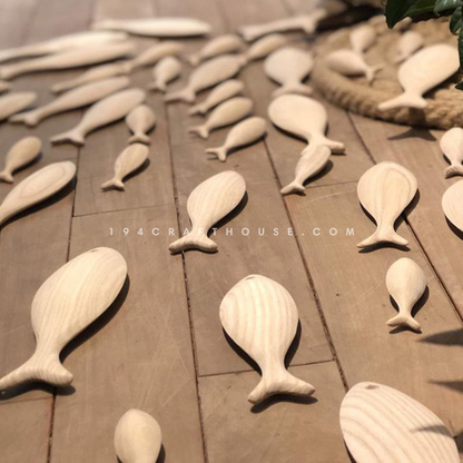 3D Unfinished Wooden Fish For DIY Craft Projects