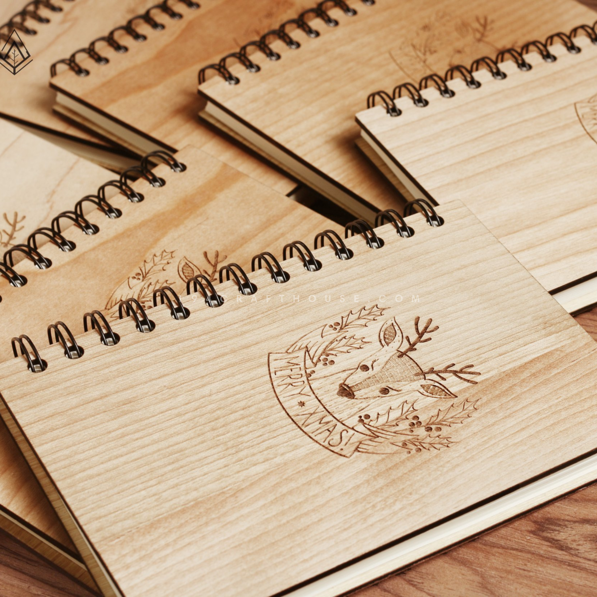 Custom Engraved Maple Wooden Notebook Personalized