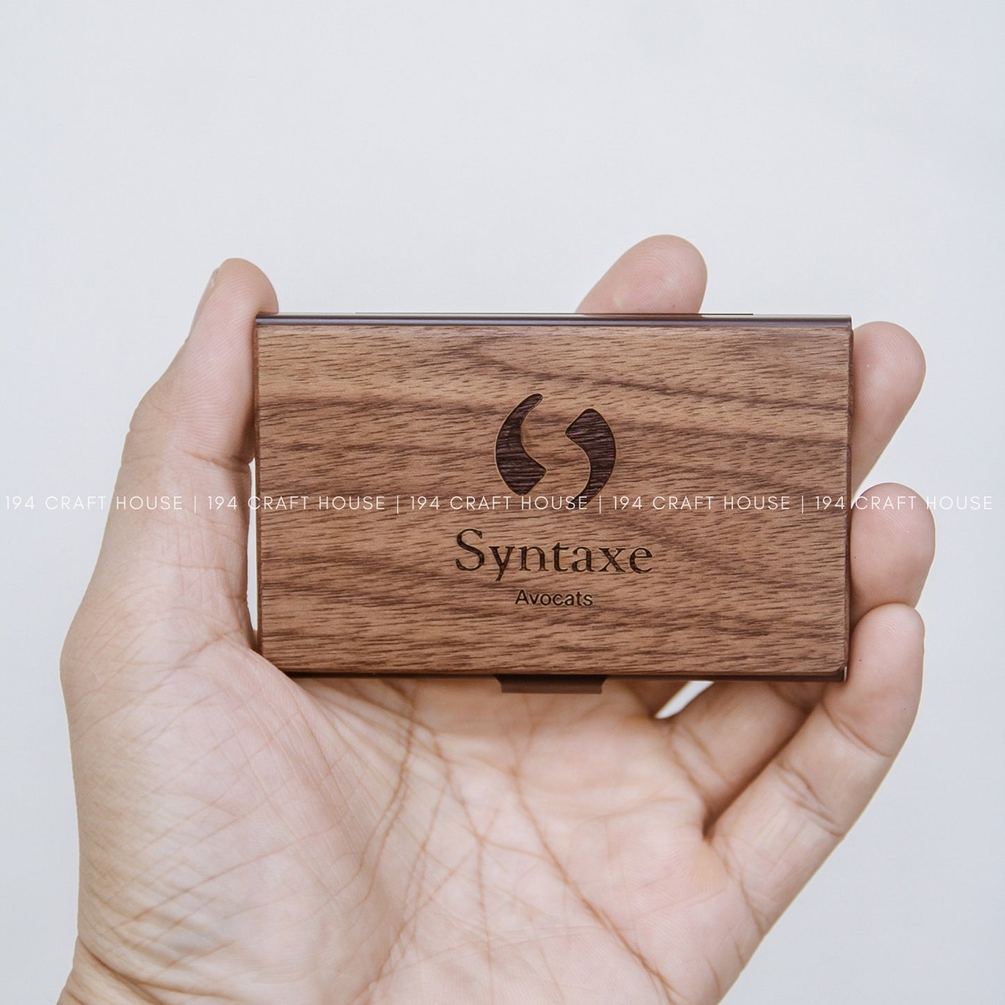 Custom Logo Wooden Business Card Case Personalized Corporate Gift