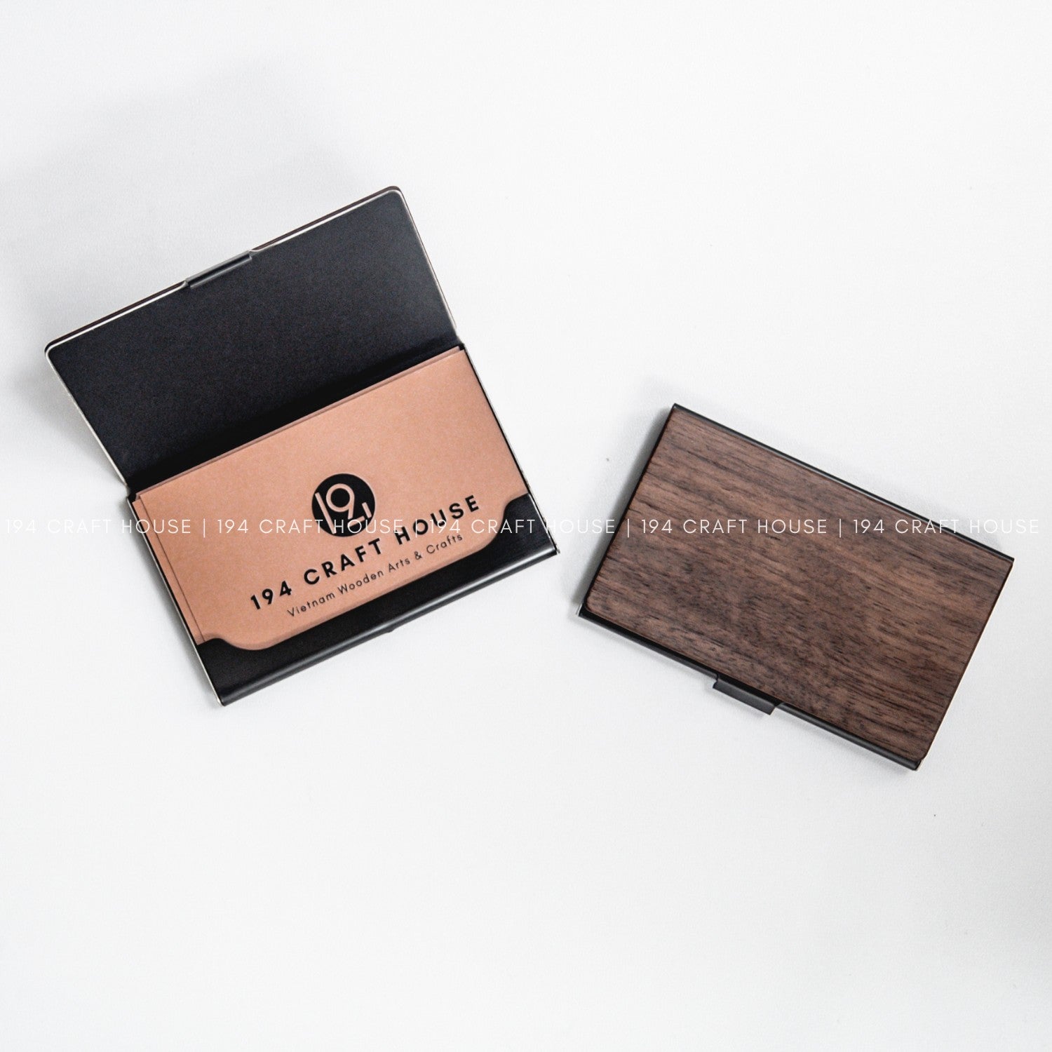 Custom Logo Wooden Business Card Case Personalized Corporate Gift