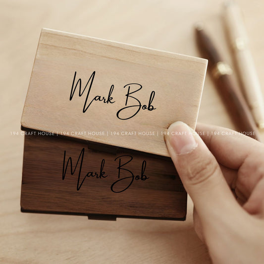 Personalized Wooden Business Card Holder With Name