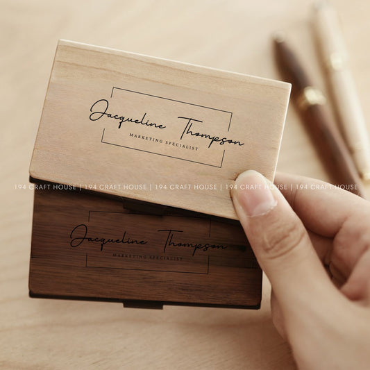 Personalized Wooden Business Card Case Wallet