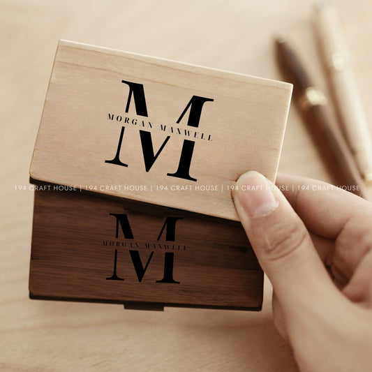 Personalized Wooden Business Card Holder