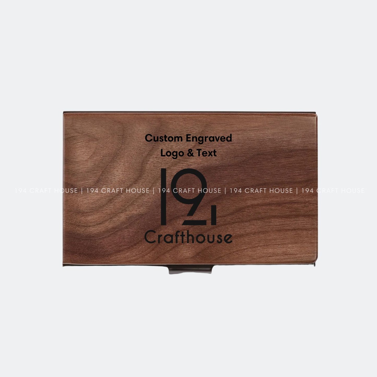 Custom Company Logo Wooden Business Card Case Holder Personalized Corporate Gift