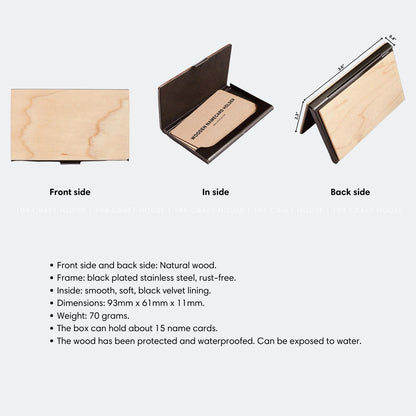 Customize Maple Wooden Business Card Case/Holder