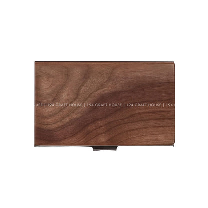 Custom Logo Walnut Wooden Business Card Case Corporate Gift