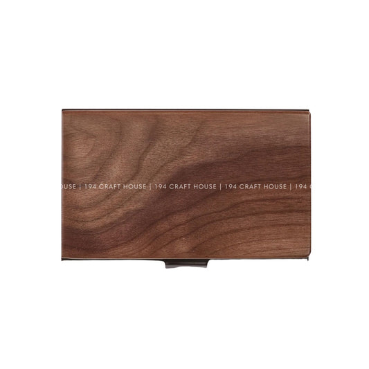 Custom Logo Walnut Wooden Business Card Case Corporate Gift