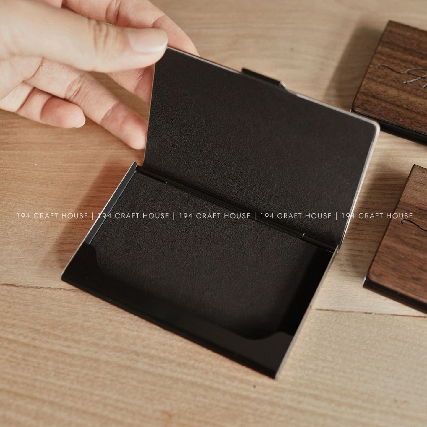 Personalized Wooden Business Card Case Wallet