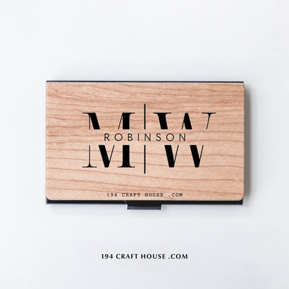 Customize Brand Name Wooden Business Card Holders