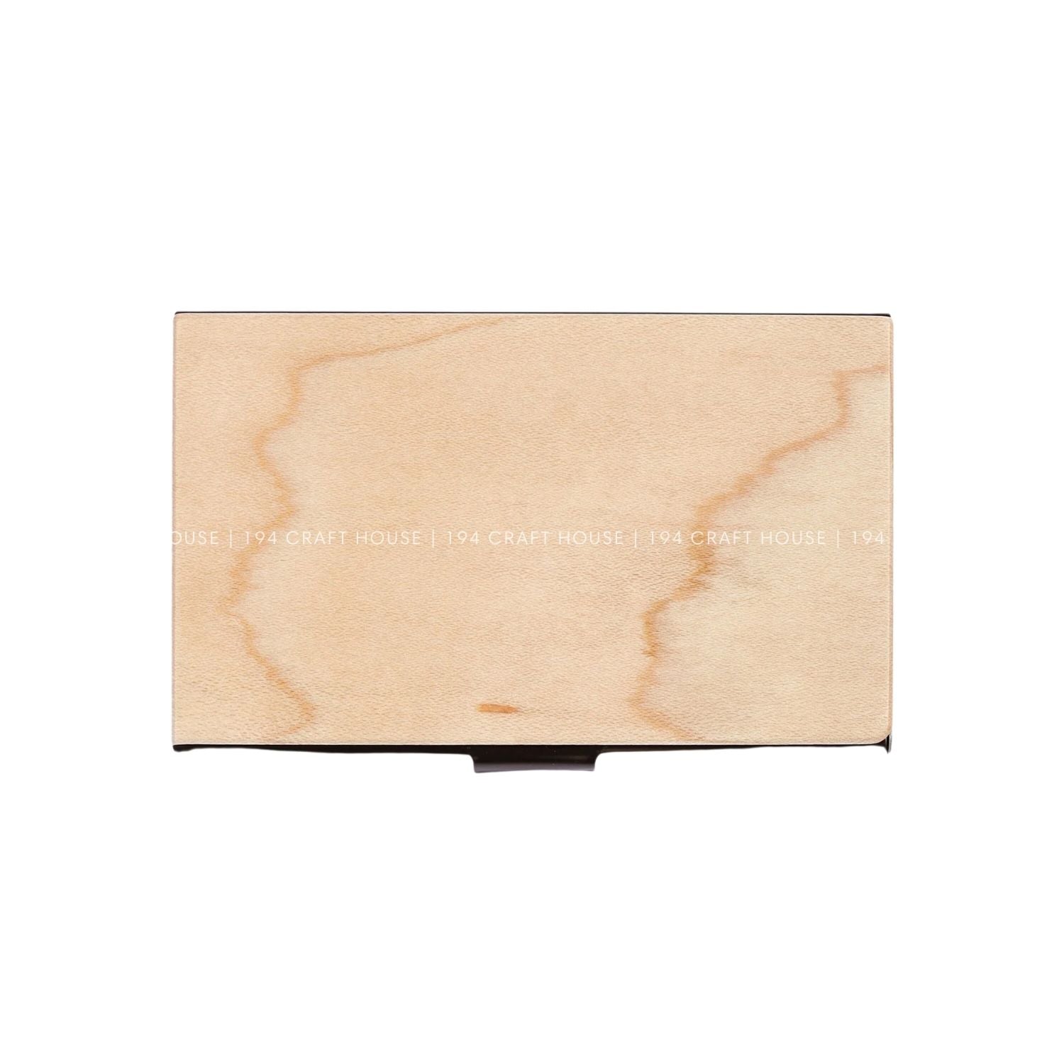 Custom Logo Maple Wooden Business Card Case Corporate Gift