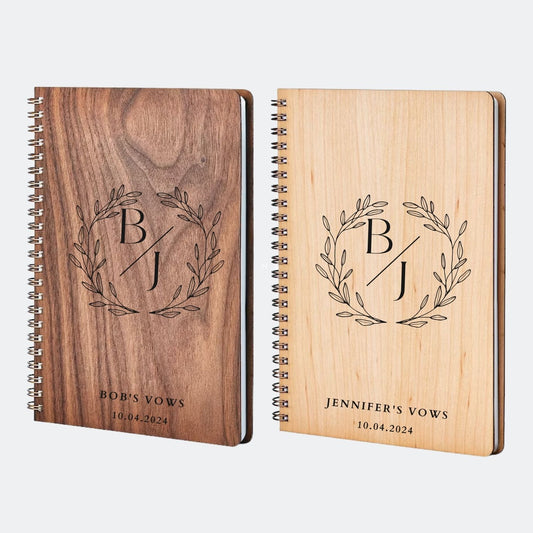 Personalized Wedding Vow Books Set with Monogrammed