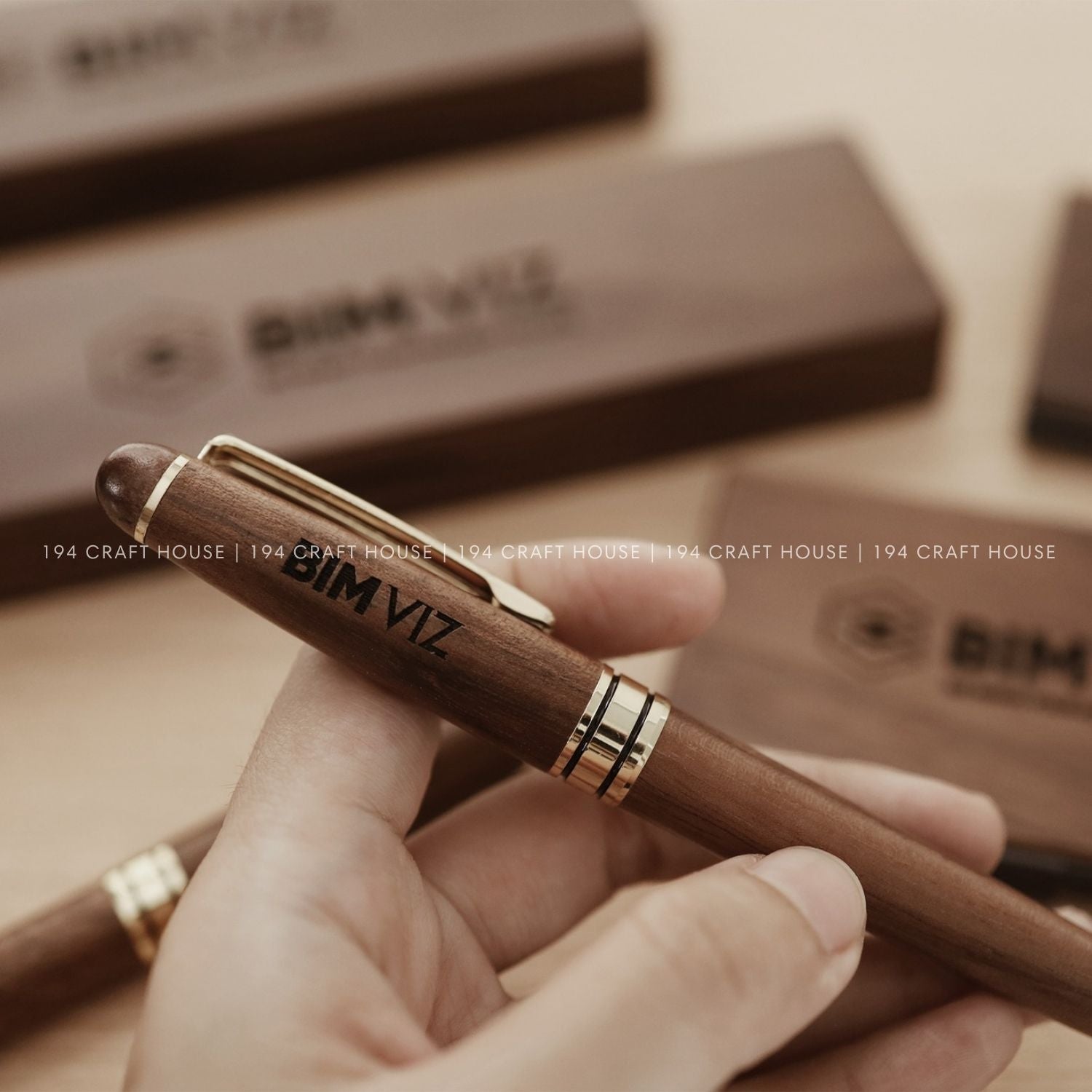 Custom Company Logo/ Name Engraved Wooden Pen