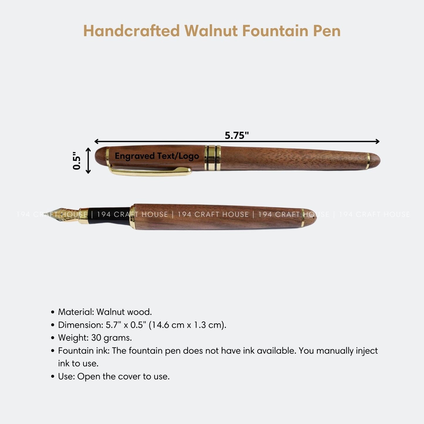 Dad Engraved Wooden Pen Personalized Gift for Dad