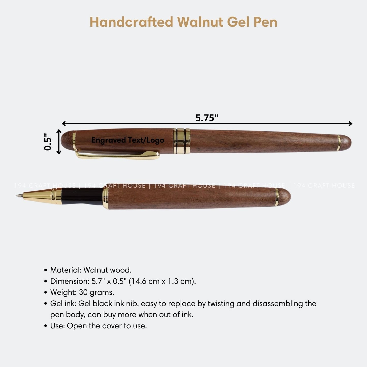 Dad Engraved Wooden Pen Personalized Gift for Dad