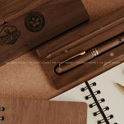 Personalized Walnut Gel Pen And Case Set