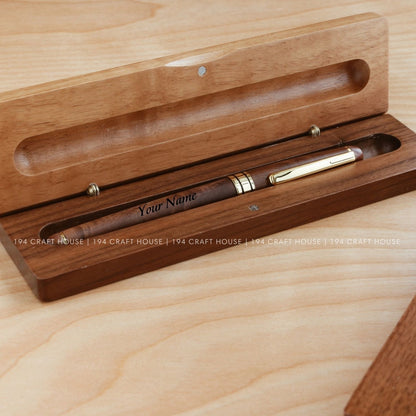 Walnut Wooden Pen and Case Set