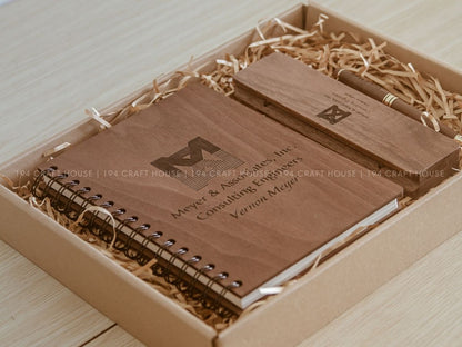 Personalized Notebook and Pen Set: Custom Engraved Name, Logo Gift for Professional, Graduation Gifts, Teach Gifts, or Corporate Gift for Employees Appreciation, Client Gifts