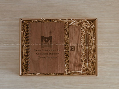 Personalized Notebook and Pen Set: Custom Engraved Name, Logo Gift for Professional, Graduation Gifts, Teach Gifts, or Corporate Gift for Employees Appreciation, Client Gifts