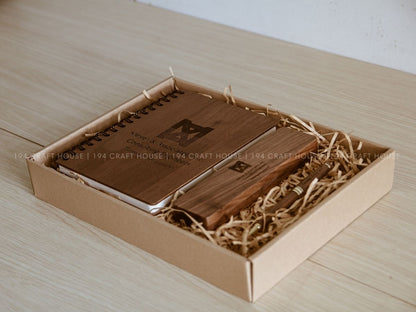 Personalized Notebook and Pen Set: Custom Engraved Name, Logo Gift for Professional, Graduation Gifts, Teach Gifts, or Corporate Gift for Employees Appreciation, Client Gifts