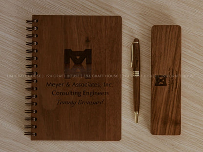 Personalized Notebook and Pen Set: Custom Engraved Name, Logo Gift for Professional, Graduation Gifts, Teach Gifts, or Corporate Gift for Employees Appreciation, Client Gifts