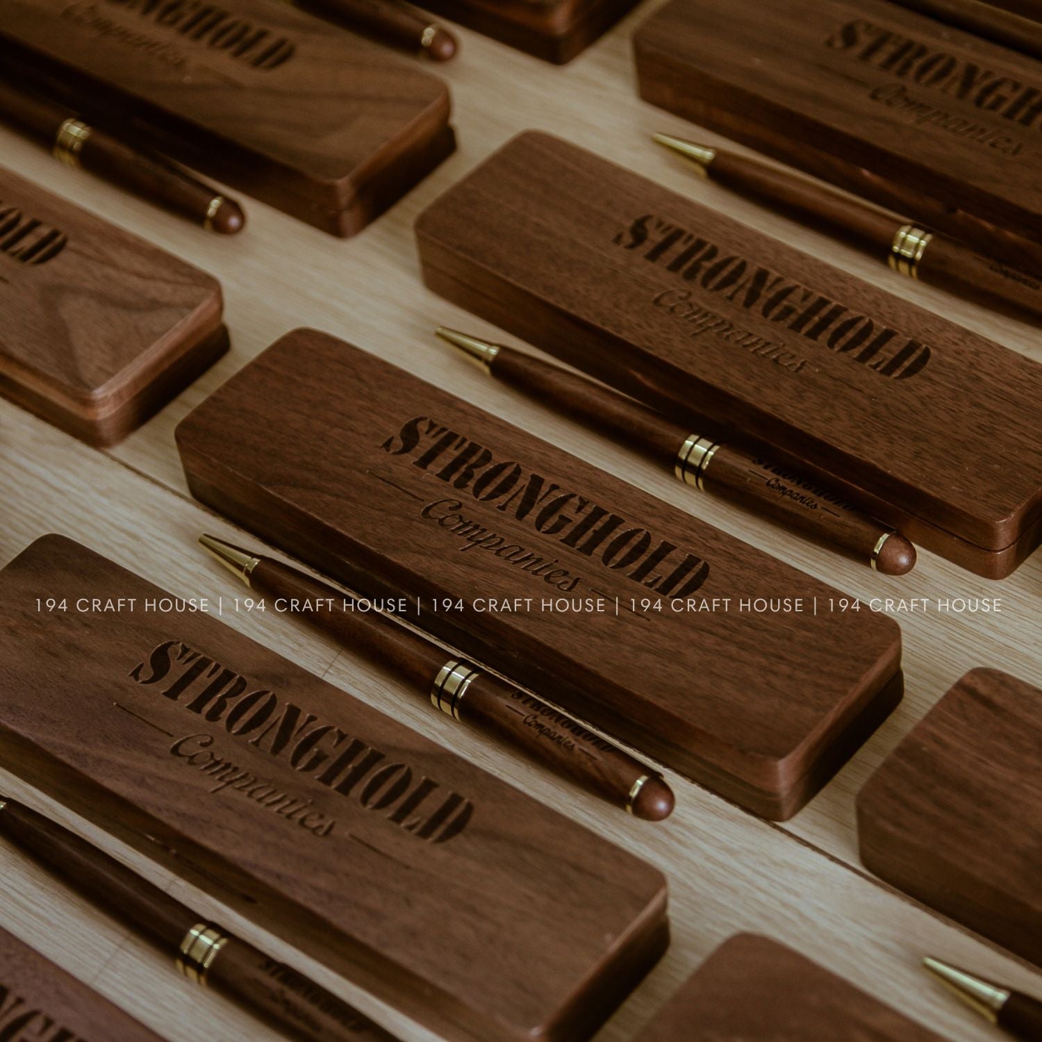 Personalized Wooden Notebook and Pen Set Custom Company Logo Engraved