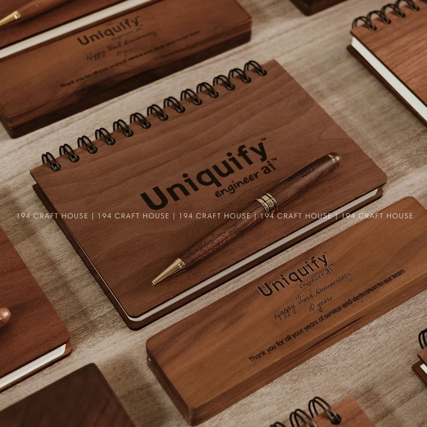 Custom Company Logo Engraved Wooden Ballpoint Pen