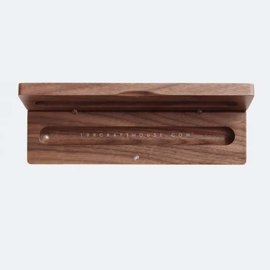 Engraved Walnut Wooden Pen Case/ Pen Holder For Desk