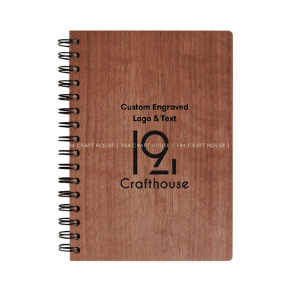 Wooden Spiral Notebook Personalized Engraved Logo