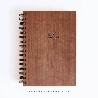 Good Mondays Engraved Wooden Notebook A5 Size