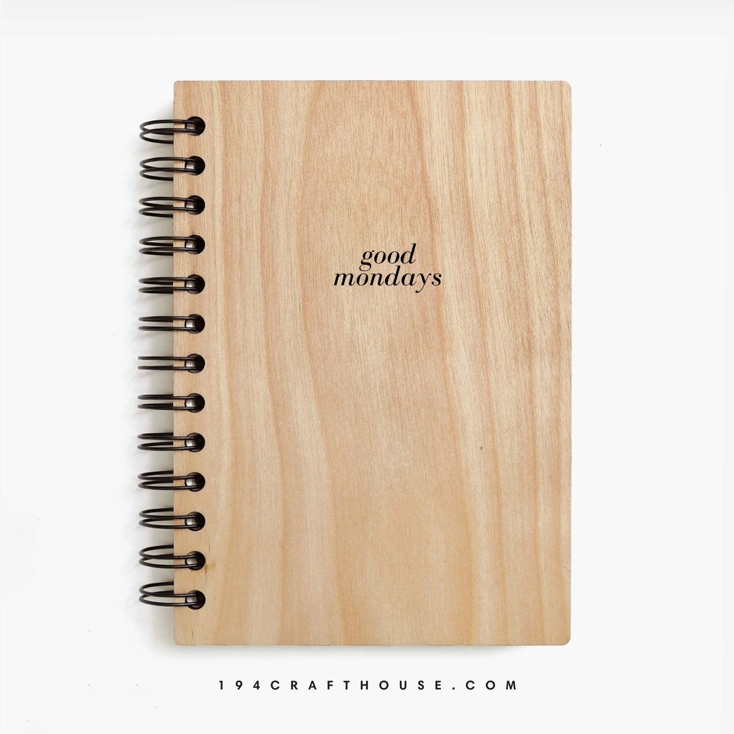 Good Mondays Engraved Wooden Notebook A5 Size