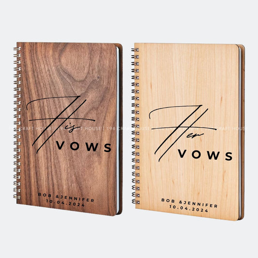 His and Her Wedidng Vow Books Set of 2