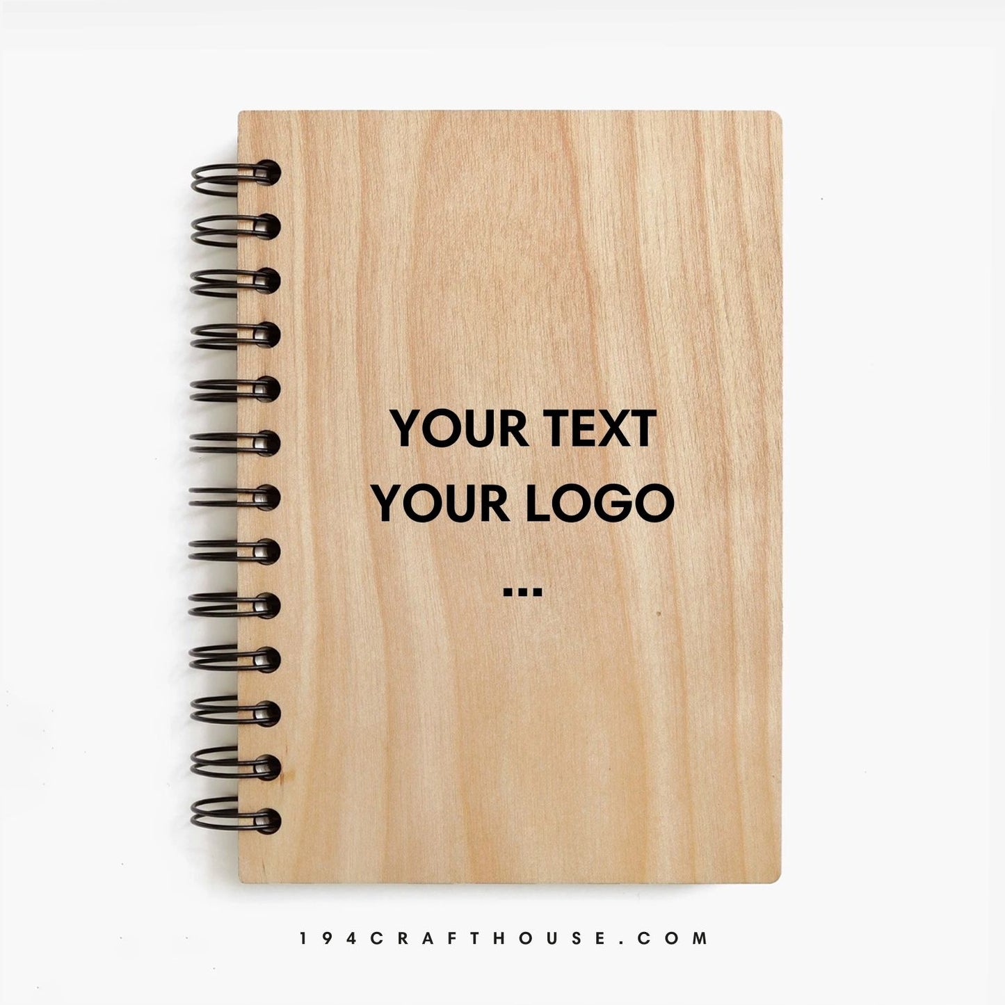 Personalized Maple Wooden Spiral Notebook Journal