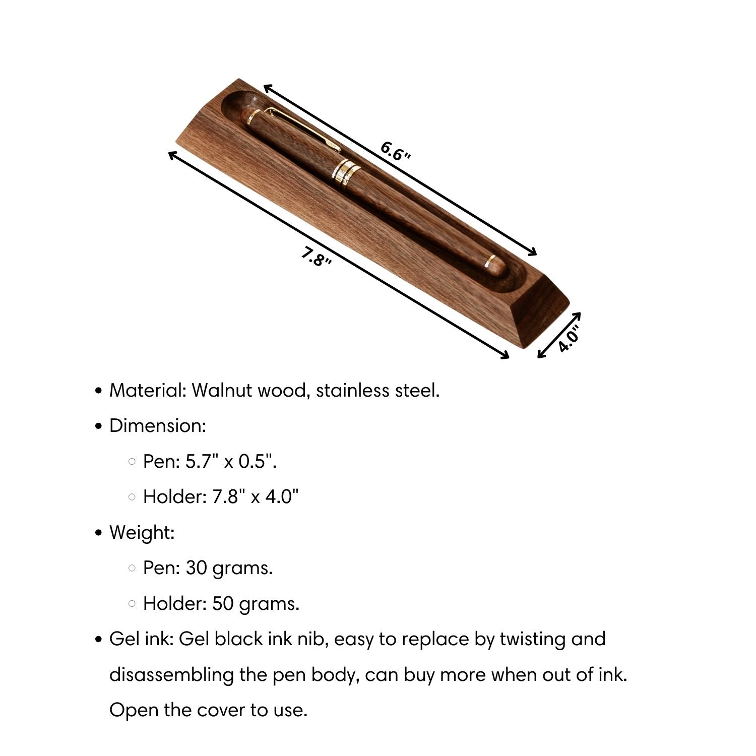 A-011 - Walnut Business Card & Pen Holder