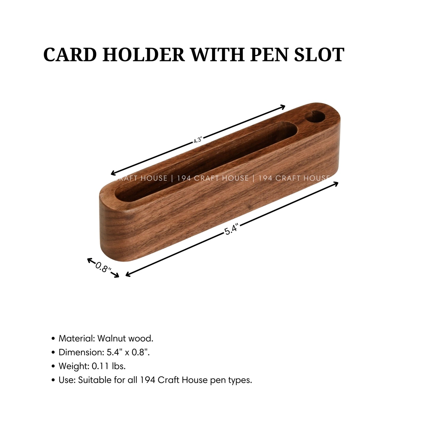 Custom Walnut Wooden Card Holder with Pen Slot: Personalized Office Gifts for Professional & Corporate Gifts