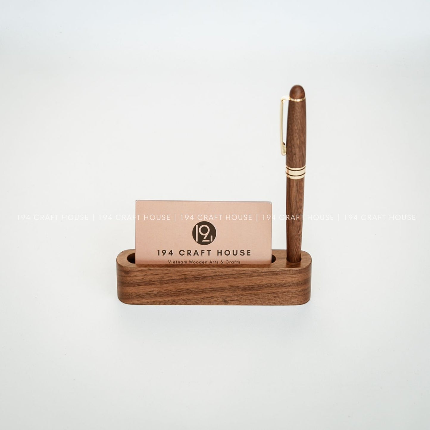 A-011 - Walnut Business Card & Pen Holder