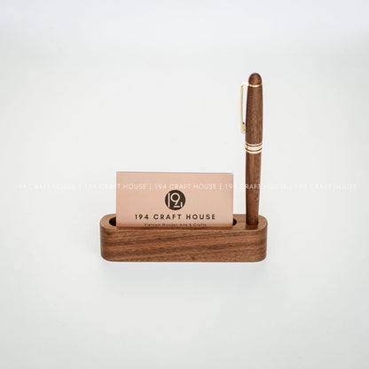 A-011 - Walnut Business Card & Pen Holder