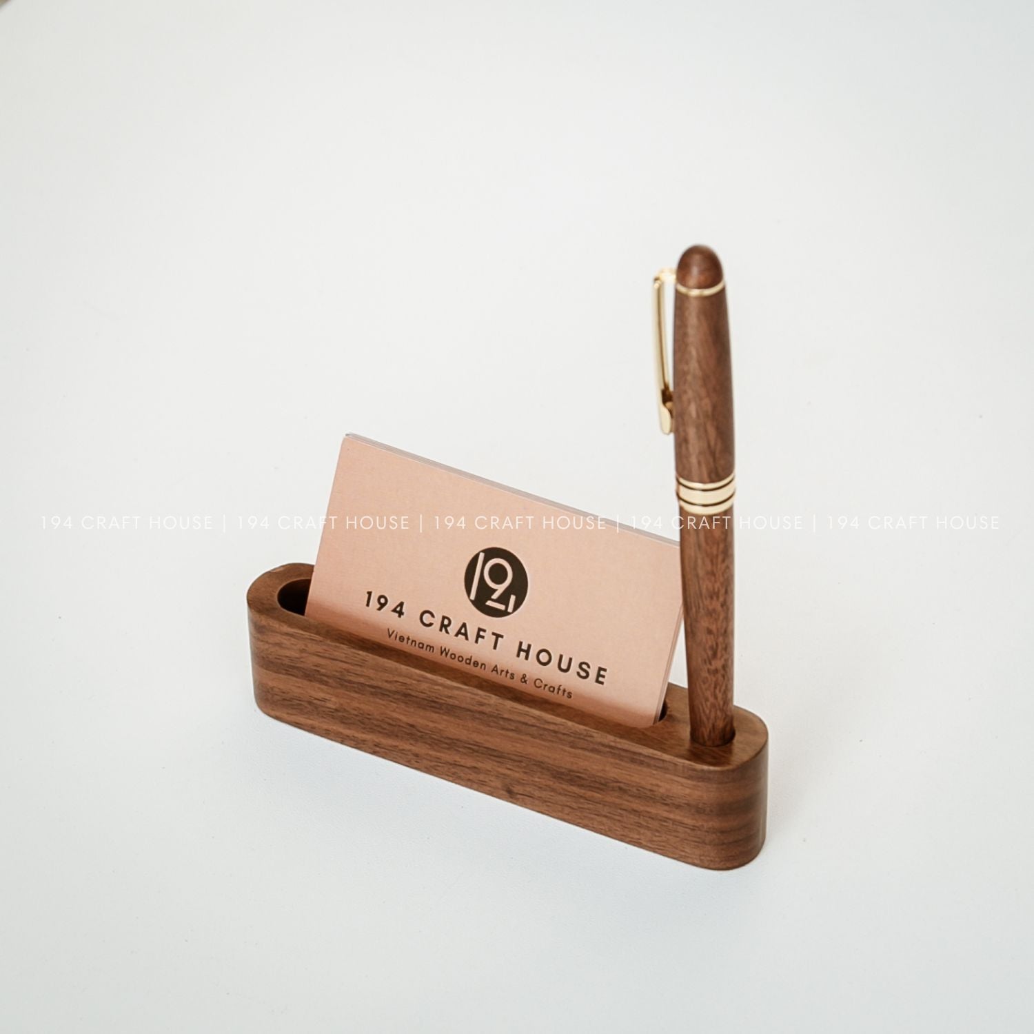 A-011 - Walnut Business Card & Pen Holder