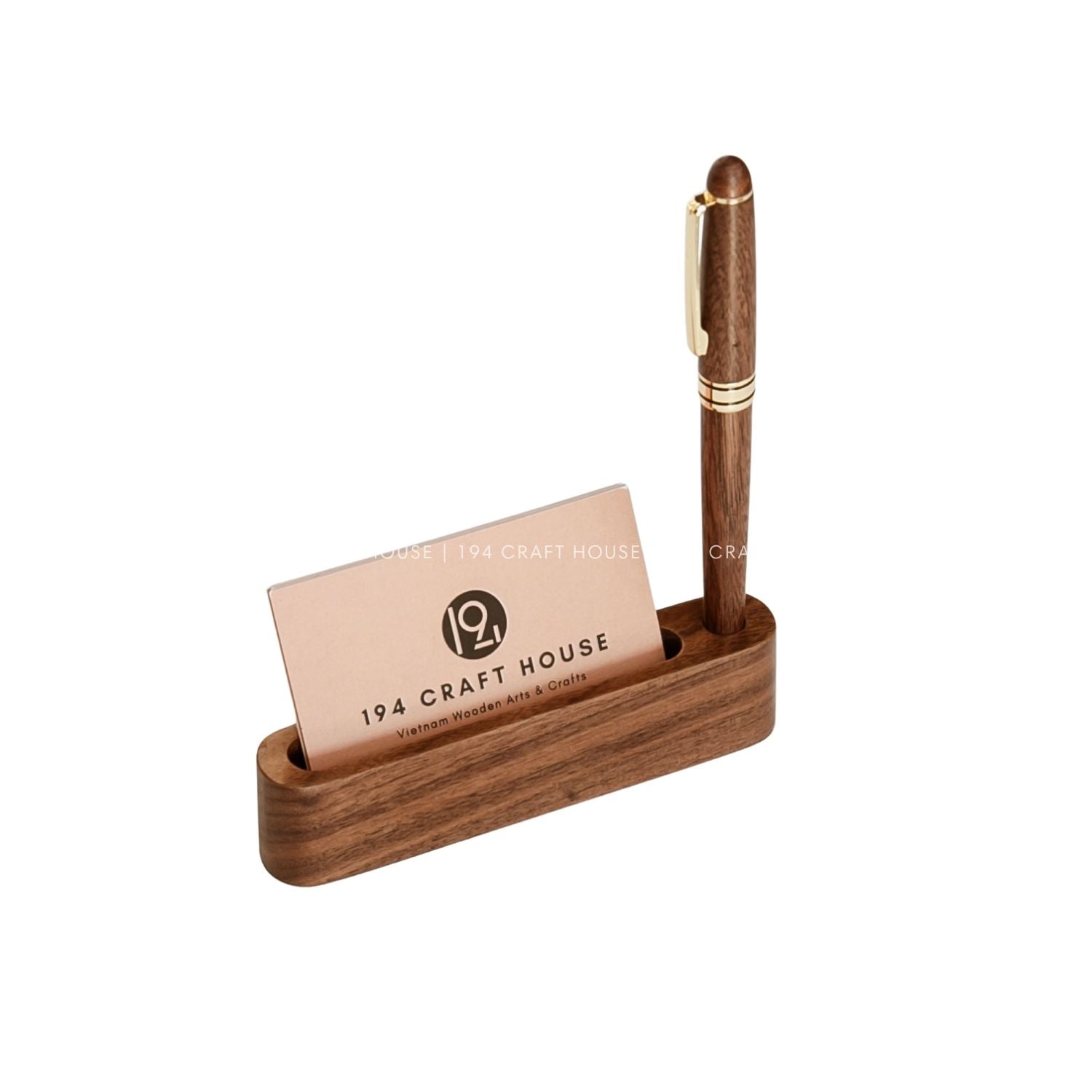 A-011 - Walnut Business Card & Pen Holder