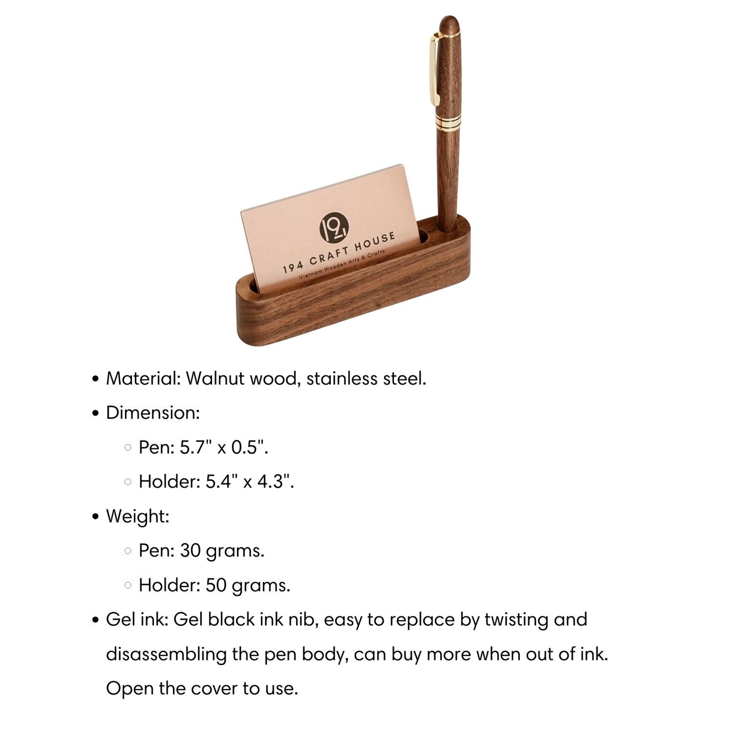 A-011 - Walnut Business Card & Pen Holder