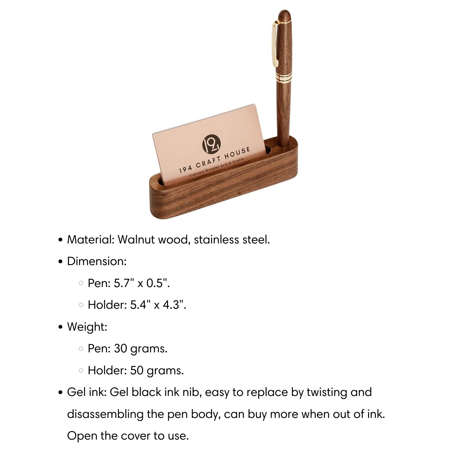 A-011 - Walnut Business Card & Pen Holder