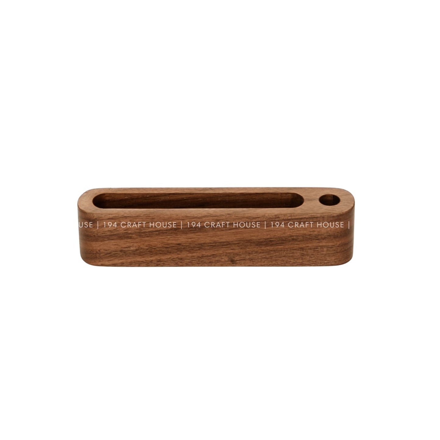 Custom Logo Walnut Wooden Business Card & Pen Holder For Desk, Personalized Corporate Gift