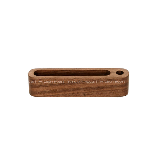 Custom Logo Walnut Wooden Business Card & Pen Holder For Desk, Personalized Corporate Gift