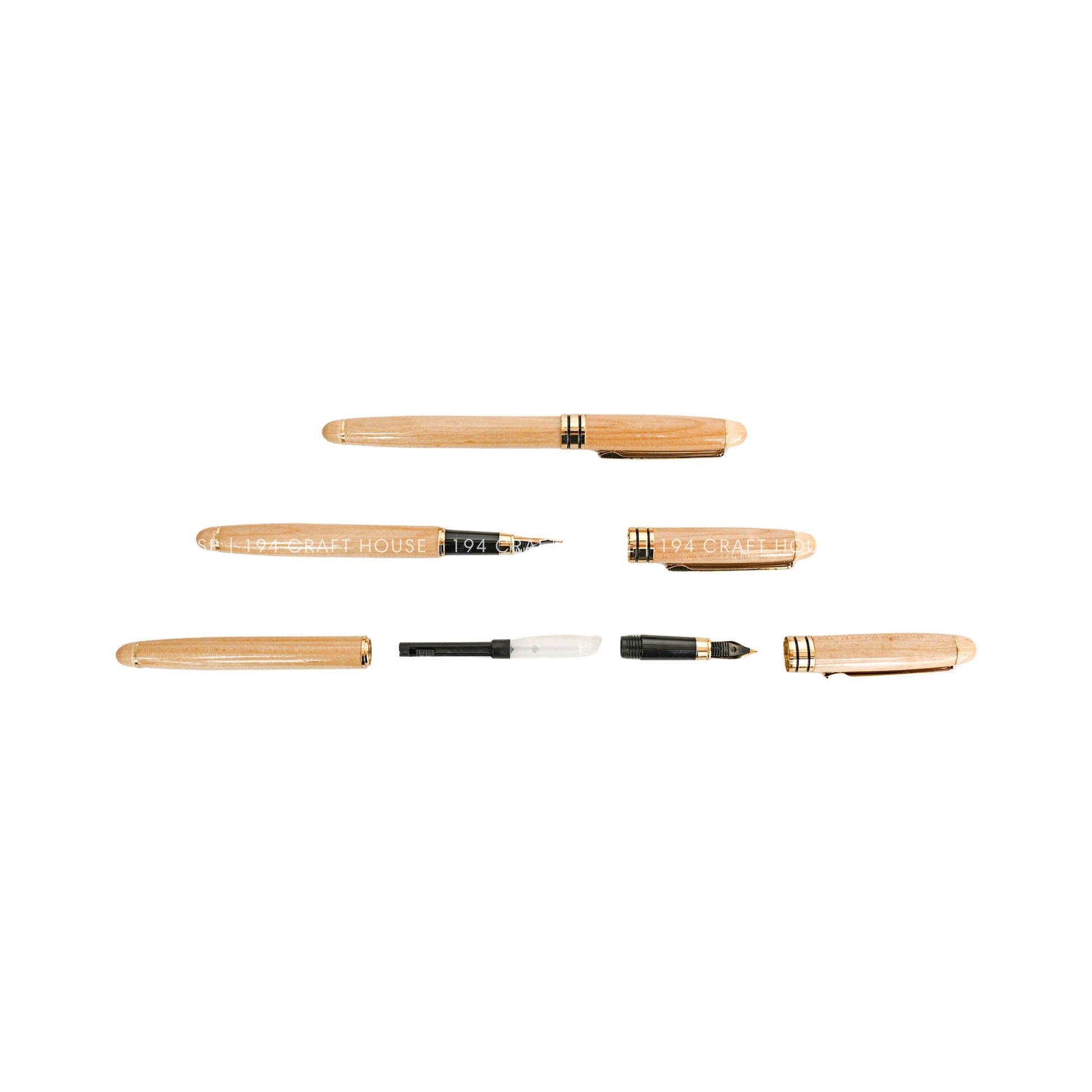 Luxury Maple Fountain Pen: Custom Engraved Name, Logo Personalized Gift for Professional, Corporate Gifts