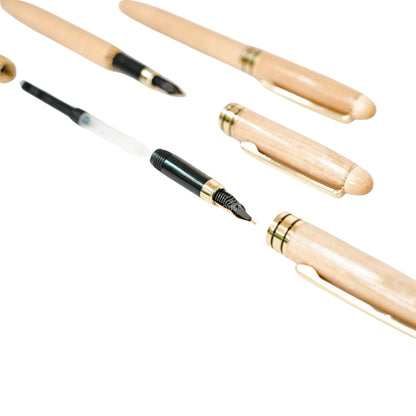 Luxury Maple Fountain Pen: Custom Engraved Name, Logo Personalized Gift for Professional, Corporate Gifts