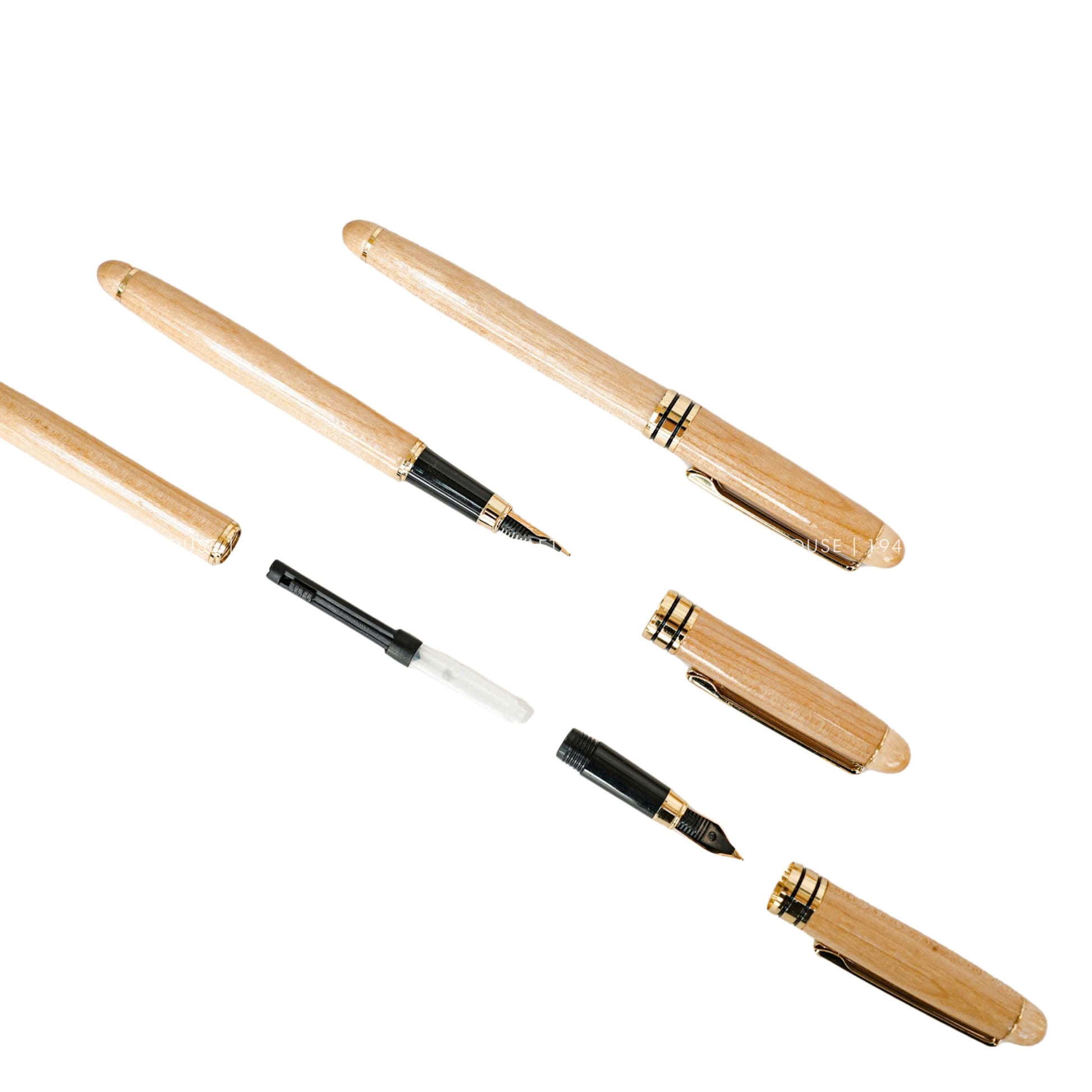 Luxury Maple Fountain Pen: Custom Engraved Name, Logo Personalized Gift for Professional, Corporate Gifts