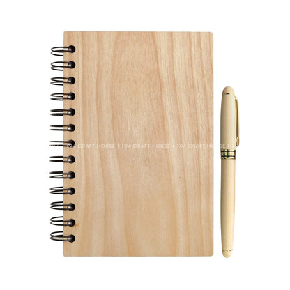 Custom Logo Wooden Pen and Spiral Notebook Personalized Corporate Gift