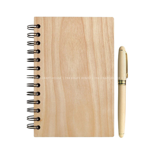Custom Logo Wooden Pen and Spiral Notebook Personalized Corporate Gift