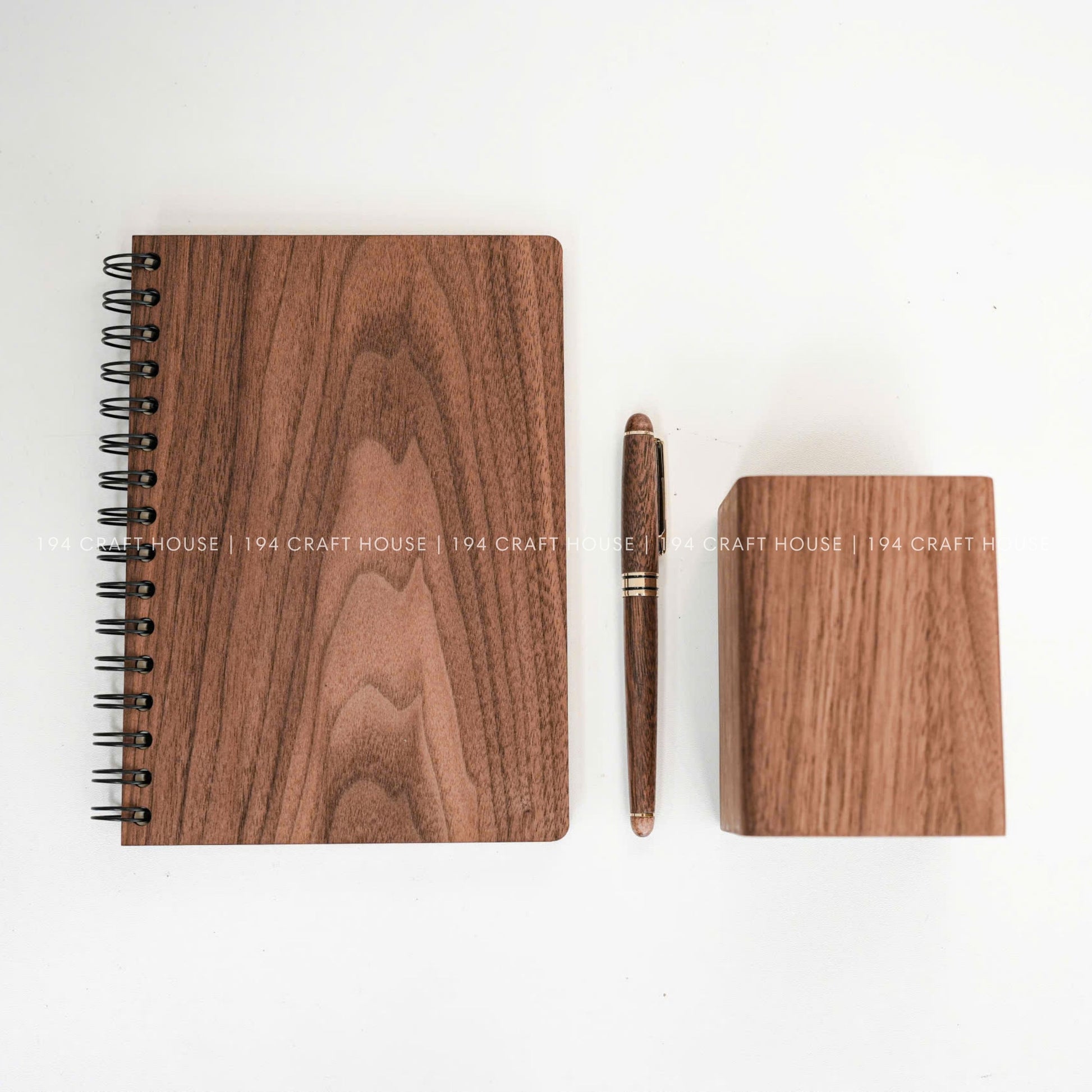 Custom Engraved Walnut Wooden Pen Holders: Personalized Gift for Professional & Logo Corporate Gifts. Minimalist Office Desk Storage & Organizer